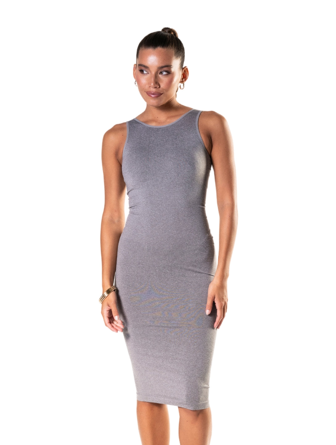Vestido longo modelador sem mangas