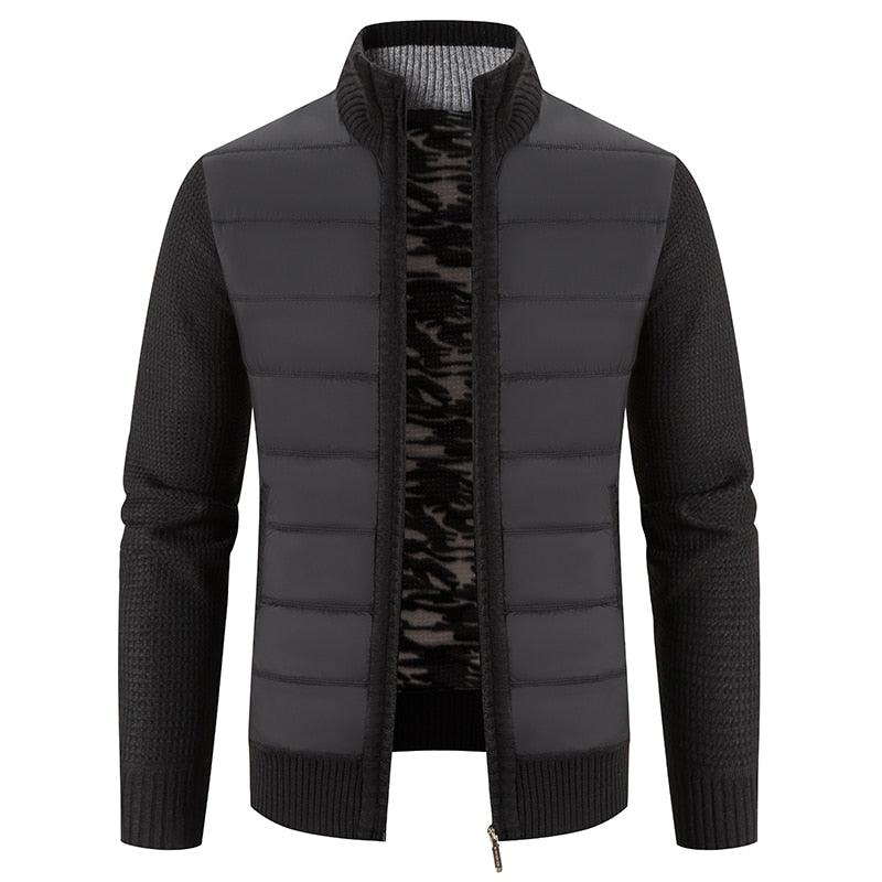 Jaqueta Puffer Masculina com Manga em Lã