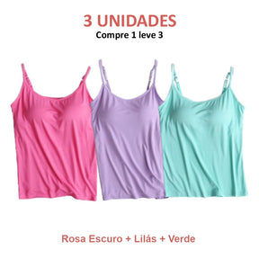 REGATA COM SUTIÃ EMBUTIDO (COMPRE 1 LEVE 3)