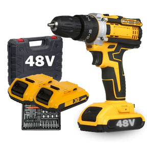 Parafusadeira Furadeira 48V 2 Baterias C/Maleta e Acessórios Completo + BRINDE EXCLUSIVO