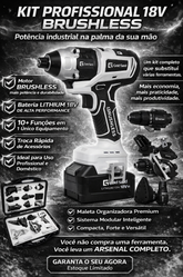 Kit 10 em 1 Parafusadeira, Lixadeira, Serra e Martelete Profissional + MALETA DE BRINDE - 1 ANO DE GARANTIA