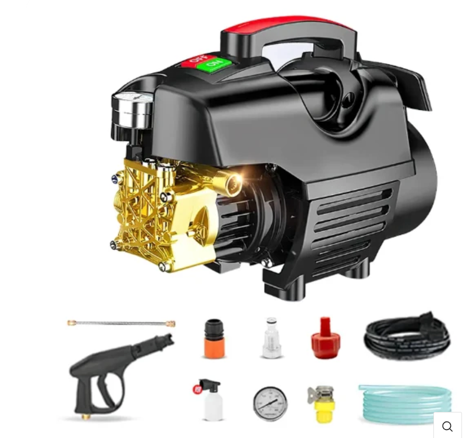 Kit Lavadora De Alta Pressão - Motor por Indução de 4800w - 245bar Preto 127v ou 220v 60hz | Vazão 8,8 L/min | Alcance de 10 metros + brindes