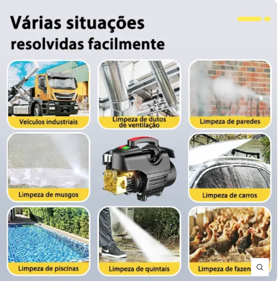 Kit Lavadora De Alta Pressão - Motor por Indução de 4800w - 245bar Preto 127v ou 220v 60hz | Vazão 8,8 L/min | Alcance de 10 metros + brindes
