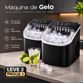 🔥 GELO PRONTO EM MINUTOS -  Máquina Turbo Ice Portátil - Gelo em 6min + COPOS DE BRINDE| PAGUE 1 LEVE 2 SOMENTE HOJE!