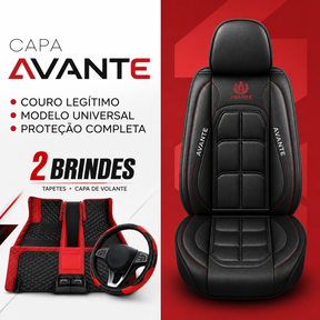 Kit Capa Banco de Carro Completo em Couro Legítimo Italiano + BRINDE: Kit Tapete Completo (SERVE EM TODOS OS CARROS))