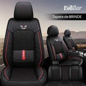 Kit Capa Banco de Carro Completo em Couro Legítimo Italiano + BRINDE: Kit Tapete Completo (SERVE EM TODOS OS CARROS))
