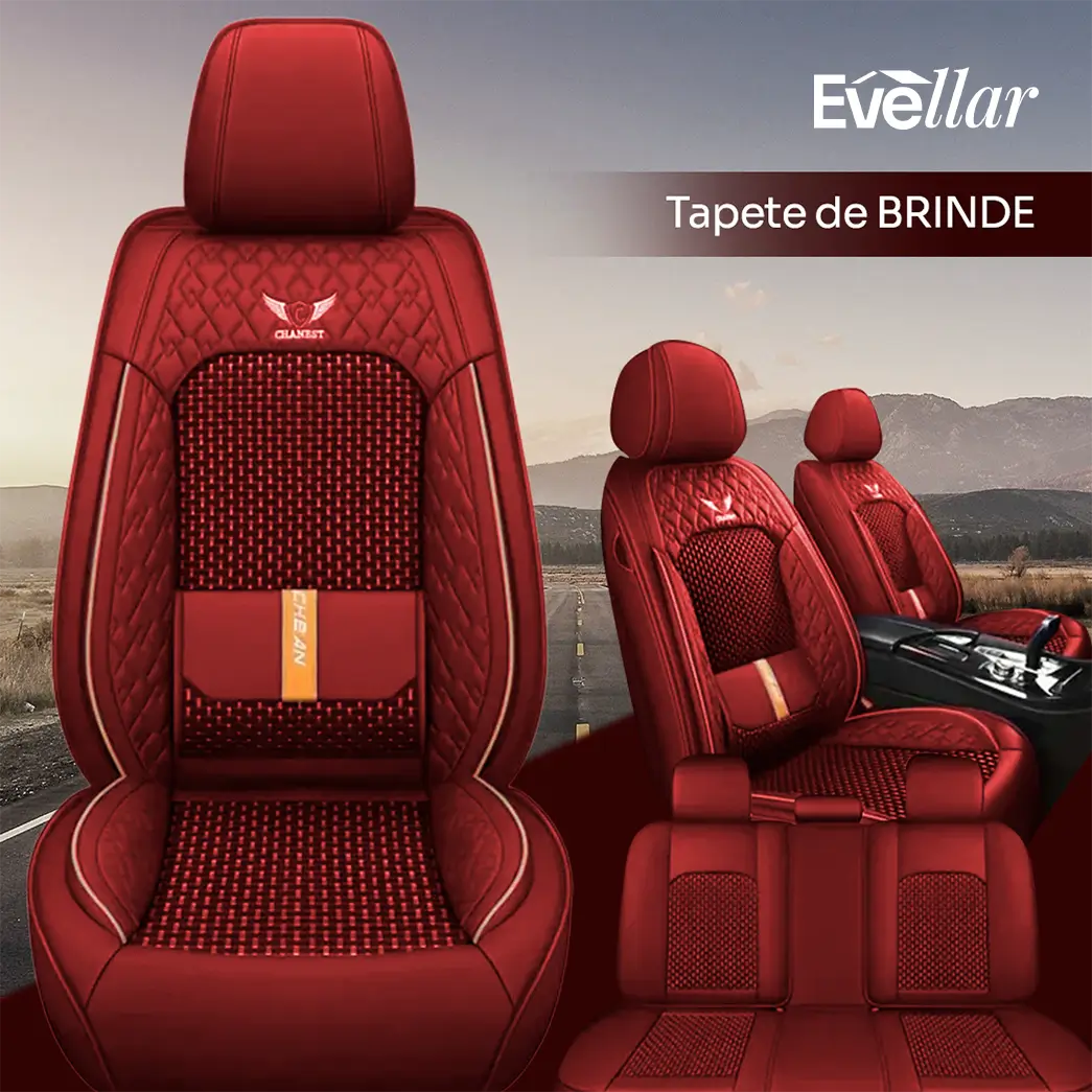 Kit Capa Banco de Carro Completo em Couro Legítimo Italiano + BRINDE: Kit Tapete Completo (SERVE EM TODOS OS CARROS))