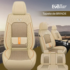 Kit Capa Banco de Carro Completo em Couro Legítimo Italiano + BRINDE: Kit Tapete Completo (SERVE EM TODOS OS CARROS))