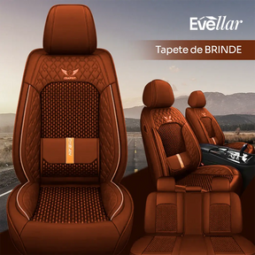 Kit Capa Banco de Carro Completo em Couro Legítimo Italiano + BRINDE: Kit Tapete Completo (SERVE EM TODOS OS CARROS))