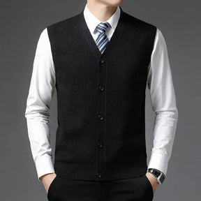 Colete de Malha de Lã Masculino - Elegância e Conforto
