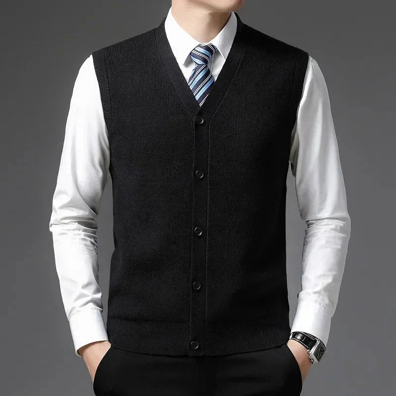 Colete de Malha de Lã Masculino - Elegância e Conforto