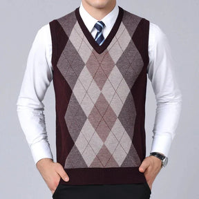 Colete Xadrez Masculino de Lã - Estilo e Conforto