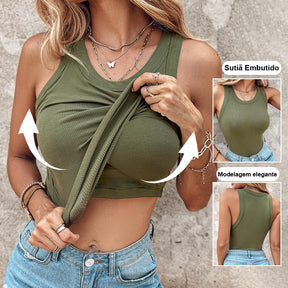 REGATA COM SUTIÃ EMBUTIDO (COMPRE 1 LEVE 3)
