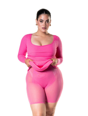 Vestido modelador de manga comprida