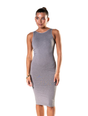 Vestido longo modelador sem mangas