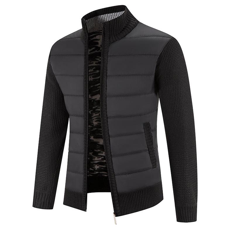 Jaqueta Puffer Masculina com Manga em Lã