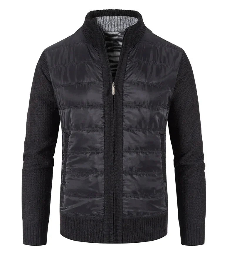 Jaqueta Puffer Masculina com Manga em Lã