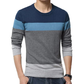 Suéter Masculino Listrado Slim Fit